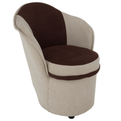 Designové křeslo PERSI s úložným prostorem — látka, hnědá / béžová Kondela