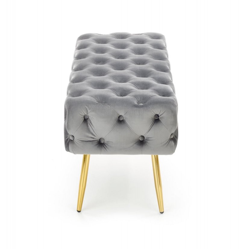 Taburet ATHENA - kov, látka, šedá