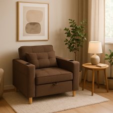 Štýlové hnedé kreslo SOLOR pre pohodlné sedenie