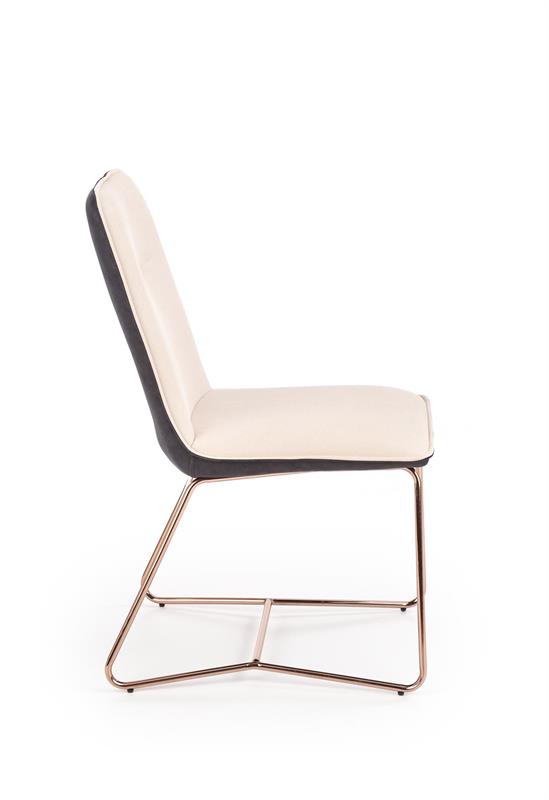 Jedálenská stolička FARÁCI – látka, ekokoža, krémová / tmavo šedá