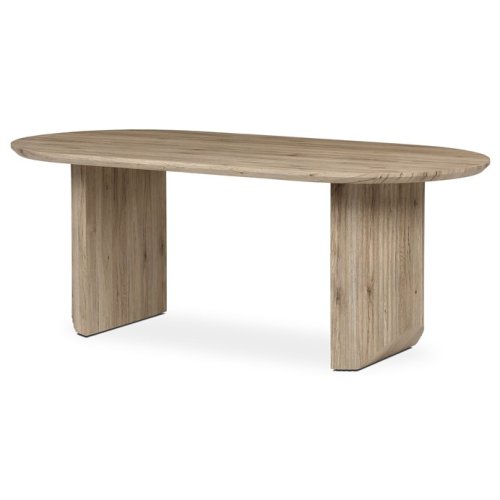 Jídelní stůl SORETO — 200x100x77 cm, MDF, dekor dub/ ořech