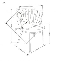 Jídelní křeslo RIOLA II — ocel, látka, černá / béžová Halmar