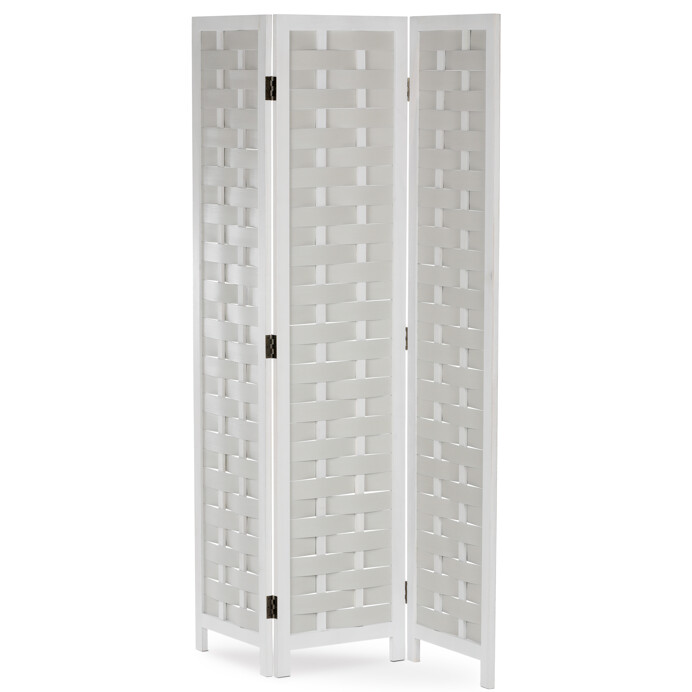 Trojkrídlový paraván MARVIN z masívneho smreku v bielej farbe Autronic