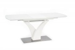 Jídelní rozkládací stůl PALERMO –? 140x80x75 (+40), kov, bílý Halmar