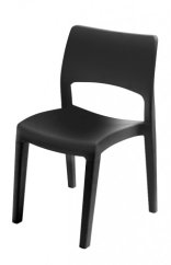 Zahradní židle  KK LUX — plast, černá, nosnost 120 kg Bibl