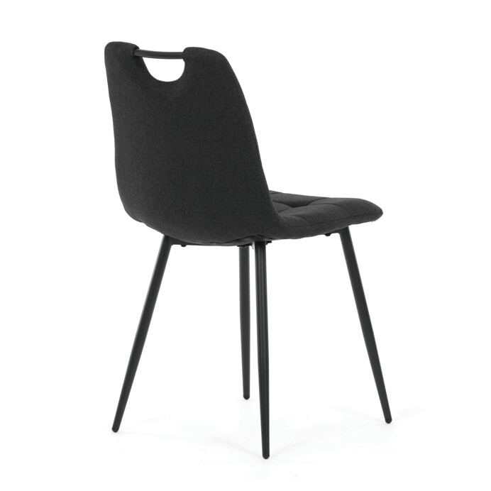 Jídelní židle FORMA – černá látka, černé kovové nohy Autronic