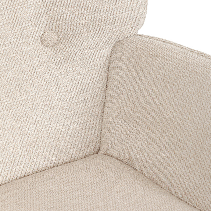 Luxusní relaxační křeslo NUVOLA s taburetem –  vodoodpudivá, sametová, béžová látka Autronic