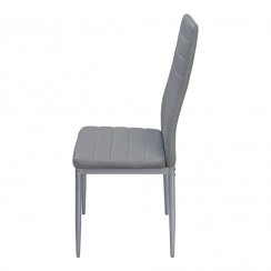 Jedálenská stolička SIGMA— kov / ekokoža, šedá