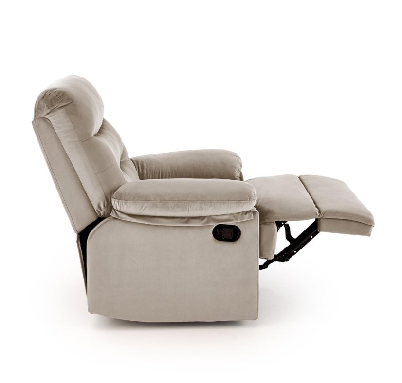 Relaxačné polohovacie kreslo DRAGER - zamatová látka, béžová