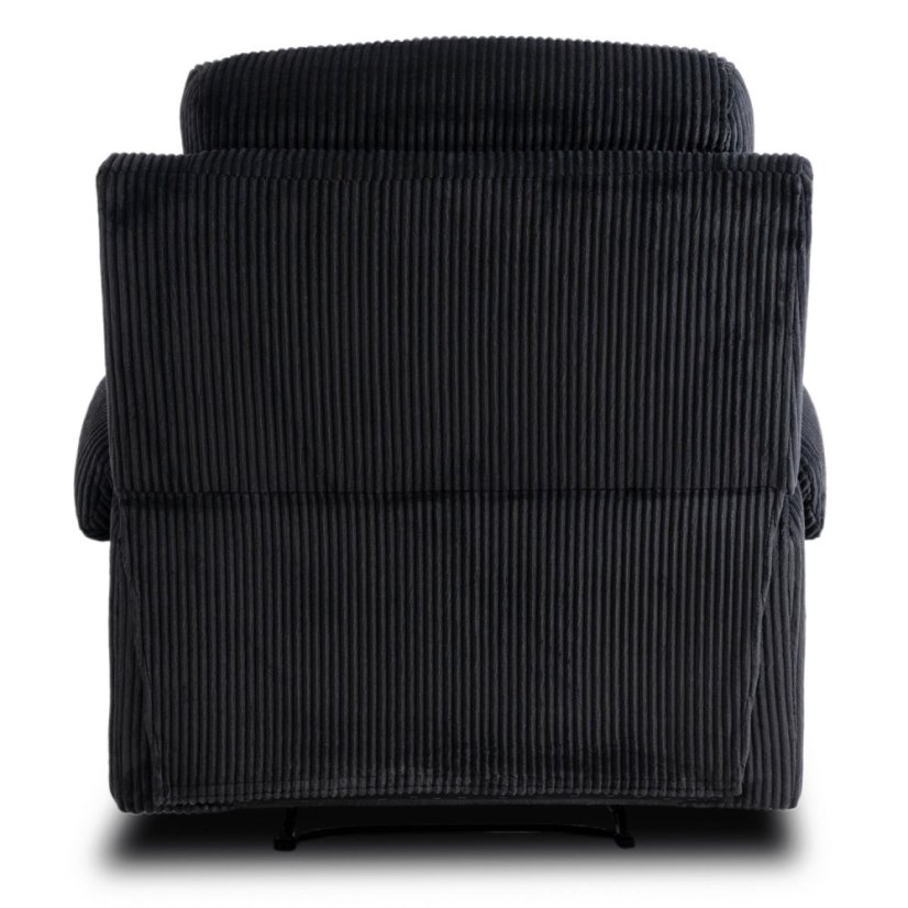 Štýlové kreslo TORRES z čierneho manšestru s držiakom na poháre