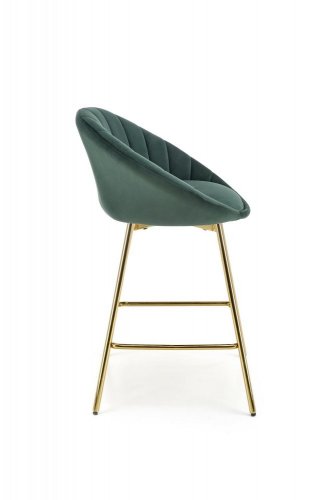 Barová židle ERNESTO — kov, látka, zlatá / zelená