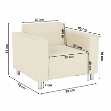 Relaxační křeslo HOMKER— ekokůže/béžová Kondela