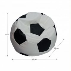 Sedací vak MÍČ— PU kůže, bílá/černá Kondela