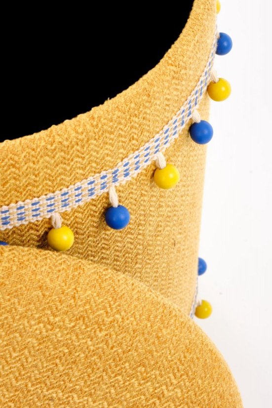 Set taburetov GRADO – látka, žltá