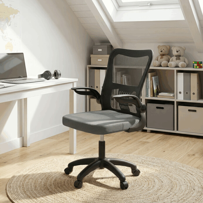 Dětská židle NINA – Šedá síťovina, houpací mechanismus Autronic