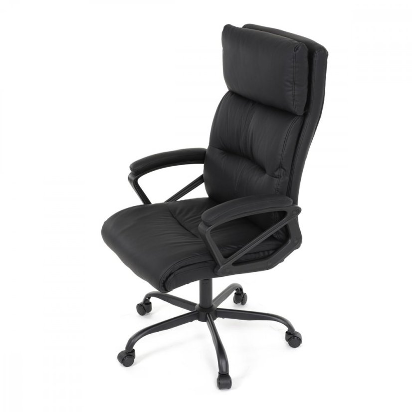 Kancelářské křeslo HOLMES — kov, ekokůže, černá Autronic