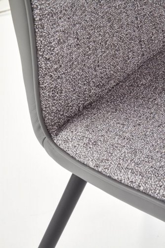 Jídelní židle RYDER – látka, ekokůže, šedá