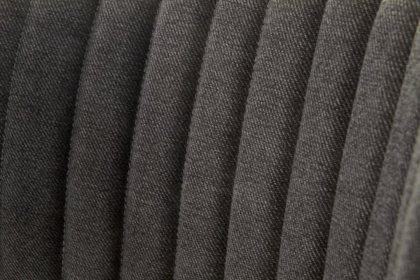 Jedálenská stolička LYSE – oceľ, látka, sivá, zlatá