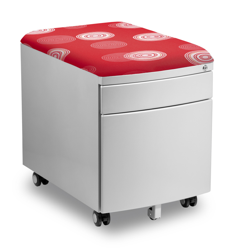 Pojazdný kontajner Mayer 32P8 26 091 — strieborný, červené čalúnenie