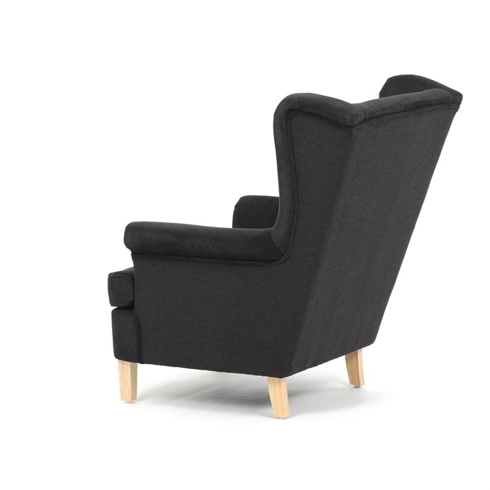 Relaxační křeslo ušák BEILY - masiv, látka, černá Autronic