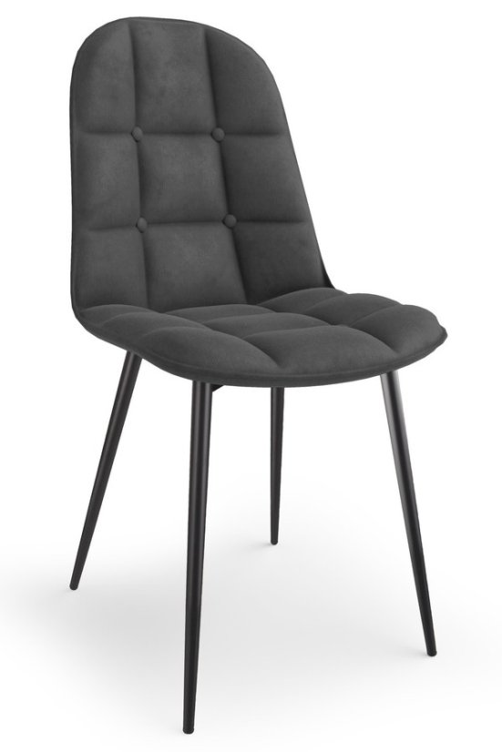Jedálenská stolička RONO – čalúnená, zamatový poťah, viac farieb - Farebné prevedenie RONO: Sivá