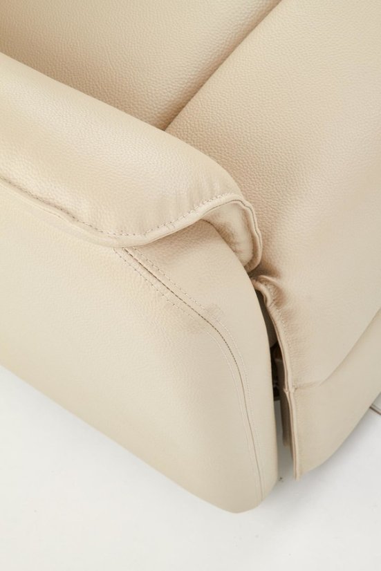 Relaxační křeslo PARADISE  s elektrickým polohováním – ekokůže, krémová Halmar