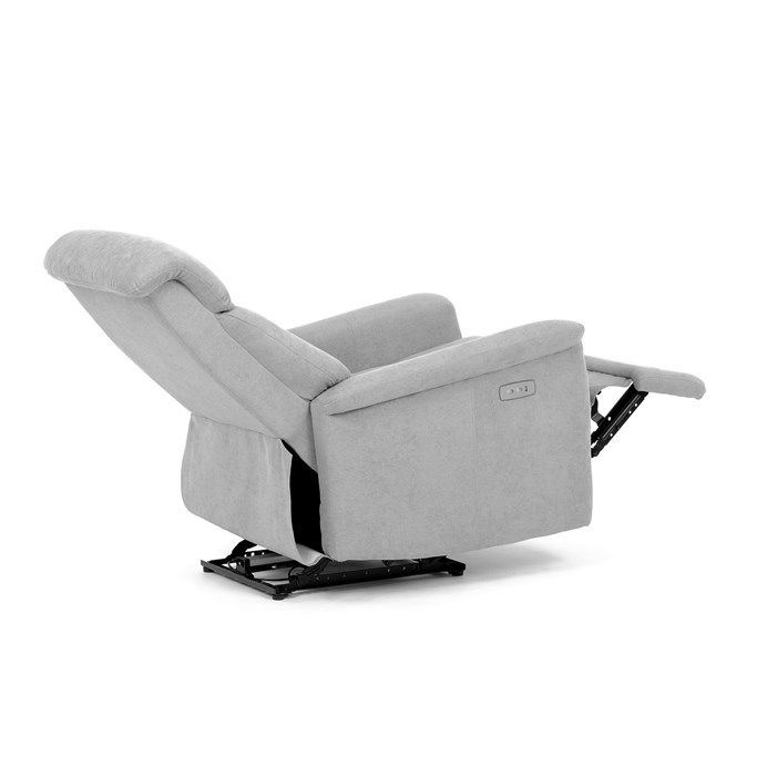 TV kreslo MAGNUM s elektrickým polohovaním — látka, sivá
