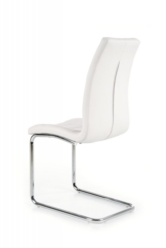 Jedálenská stolička POLY – kov, eko koža biela