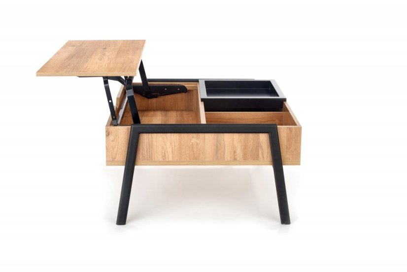 Konferenčný stolík PODIUM so zdvíhacou doskou — prírodná / čierna