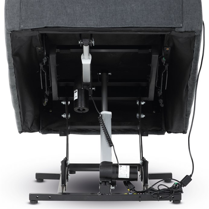 Relaxačné kreslo ELECTRO s elektrickým ovládaním a pomocou pri vstávaní - šedá látka