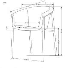 Jedálenské kresielko BESSY — kov s dekórom dreva, látka šedá