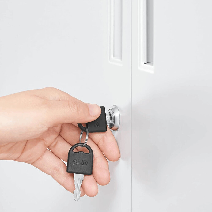 Elegantná biela kovová komoda ALBUS – 80x40x90 cm s policami Autronic