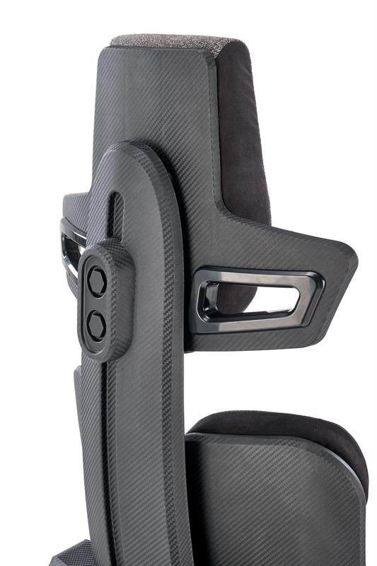 Herná stolička NITRO 2 — látka, čierna / sivá