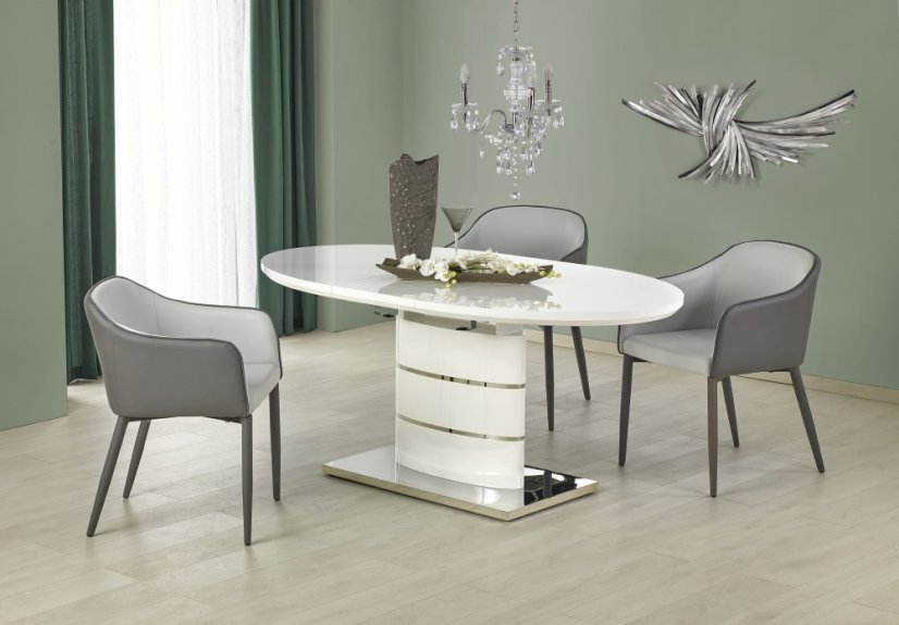 Jídelní kulatý rozkládací stůl ASPEN –? 140x90x76 (+40) Halmar