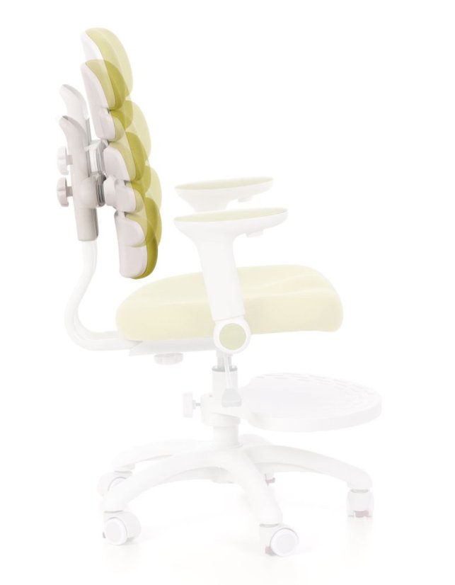 Detská rastúca stolička GRIDDY — látka, biela / zelená