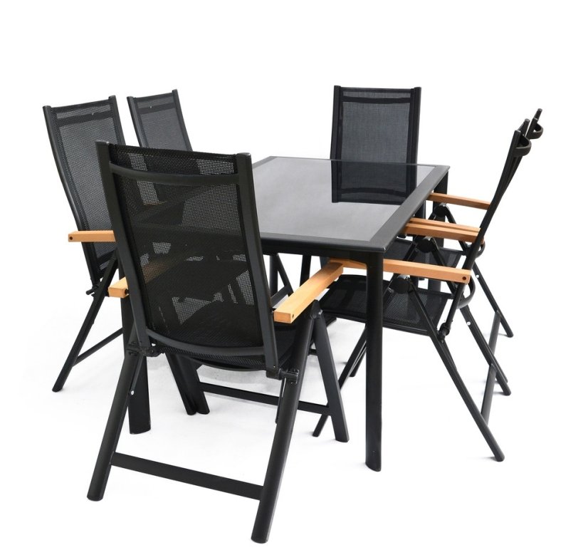 Zahradní hliníkový stůl ANGELA  - 160x90x74 cm, černá