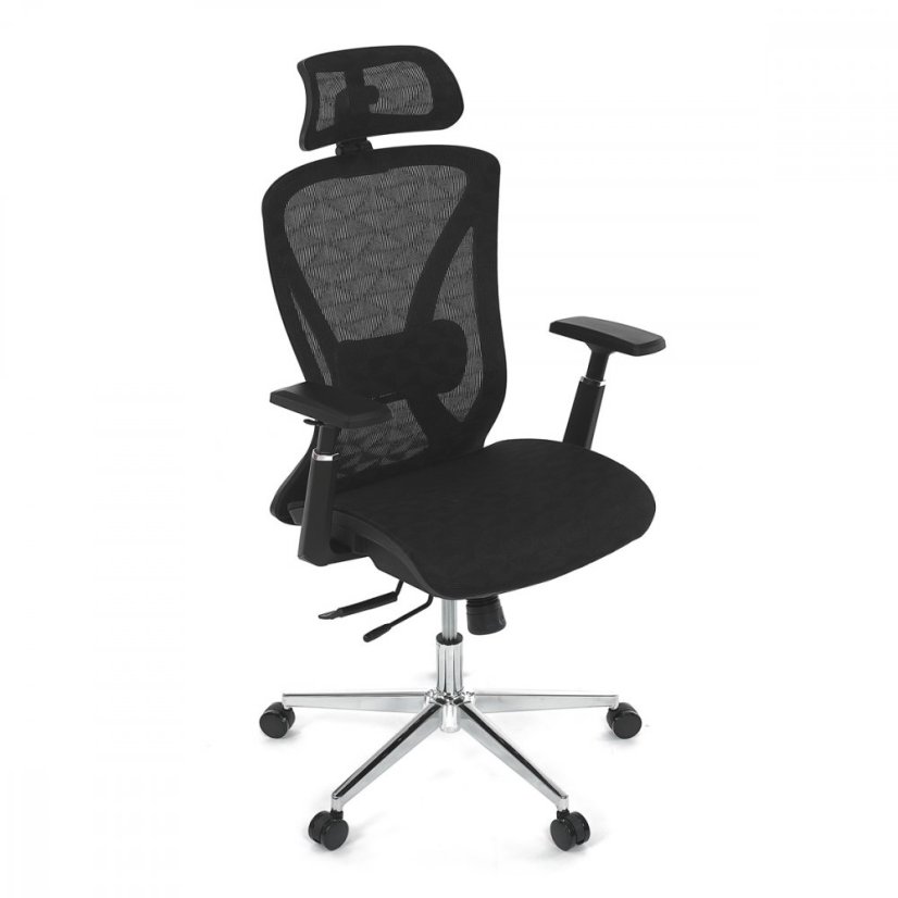 Kancelárska ergonomická stolička FLIP — sieť, čierna