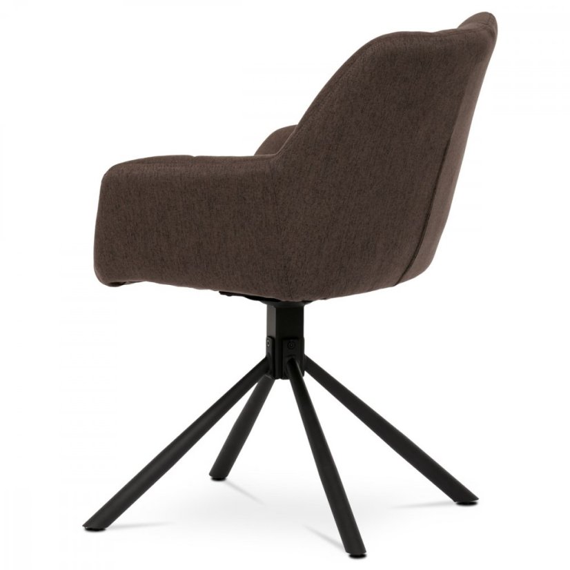 Jídelní křeslo MEGARA — kov, látka, hnědá Autronic