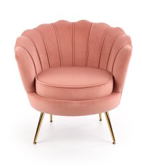 Designové křeslo AMORINITO — kov, růžová látka Halmar