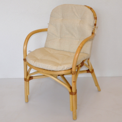 Zahradní křeslo KURUMA — ratan, látka, béžová Axin trading