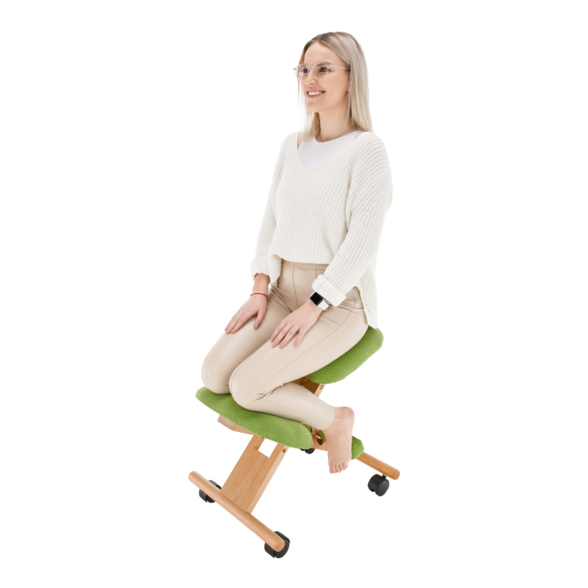 Ergonomická klekosed GROCO – zelená, látka, buk
