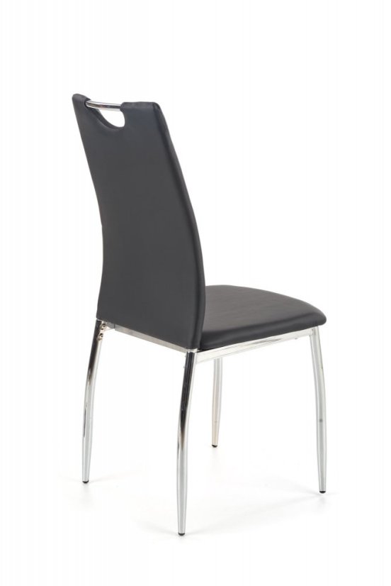 Jedálenská stolička KELLY – oceľ, ekokoža, čierna