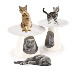 Sada konferenčných stolíkov OSARIO — biely mramor, biely kov