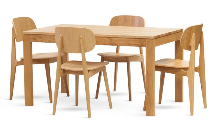 Jídelní stůl REBEL z dubového masivu – lakovaný, různé rozměry