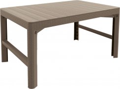 Zahradní výškově nastavitelný stůl LION — 116x72x40-66 cm, plast, kapučíno