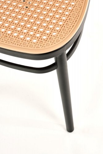 Zahradní židle VISTA — umělý ratan, přírodní / černá