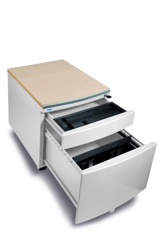 Pojazdný kontajner Mayer 32W8 AH — biely, javor