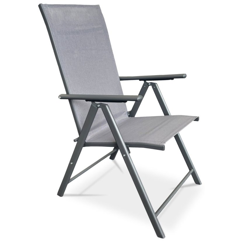 Zahradní židle GRIS –  kov, síťovina, šedá Autronic