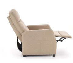 Relaxačné polohovacie TV kreslo FELIPE — látka, béžová