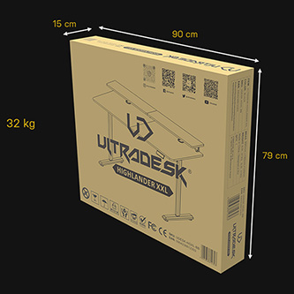 ULTRADESK HIGHLANDER XXL Bílý pracovní stůl s elektrickým nastavením